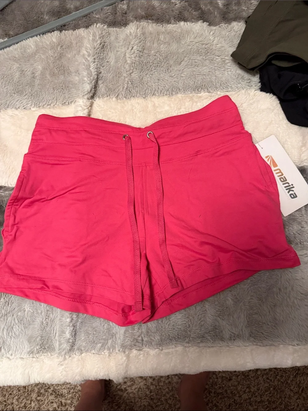 Marika Hot Pink Drawstring Athletic Shorts